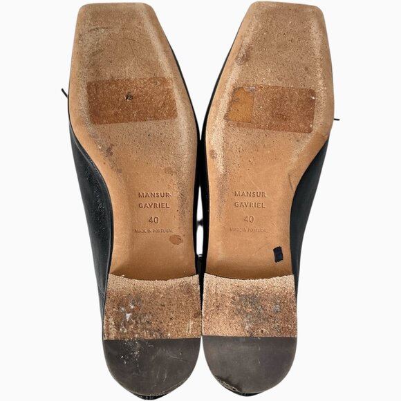 Mansur Gavriel Square Toe Ballet Flats Black Leather Size 40 - Picture 5 of 9